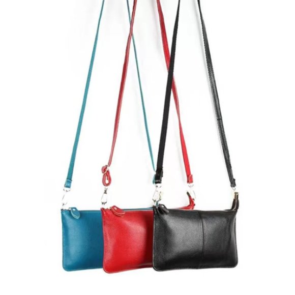 Watermelon Red Leather Crossbody Wristlet Clutch Shoulder Bag Handbag Pu… - Picture 3 of 12